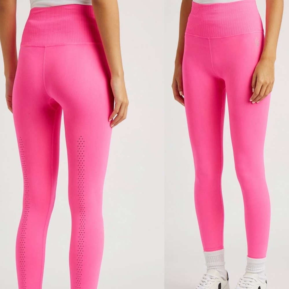 Free People Good Karma Pink High Rise Leggings